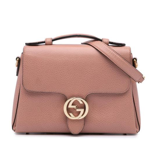 Gucci Small Dollar Leather Interlocking G Satchel