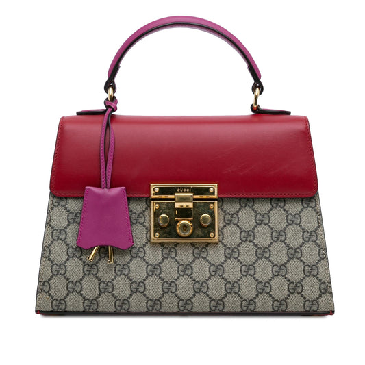 Gucci Small GG Supreme Padlock Satchel (SHG-2Z0zjB)