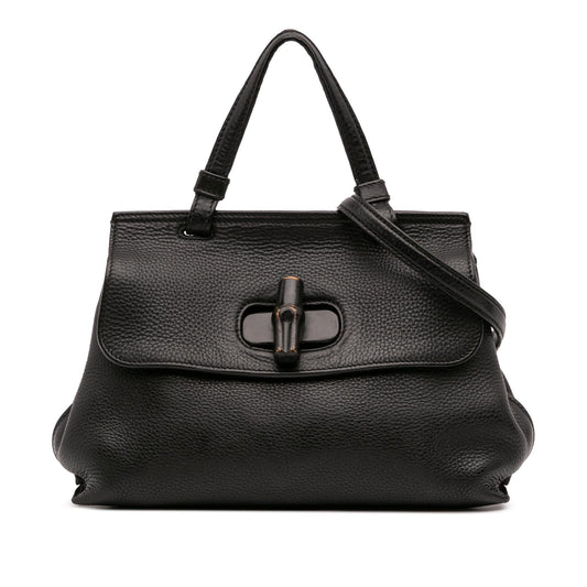 Gucci Small Leather Bamboo Daily Satchel