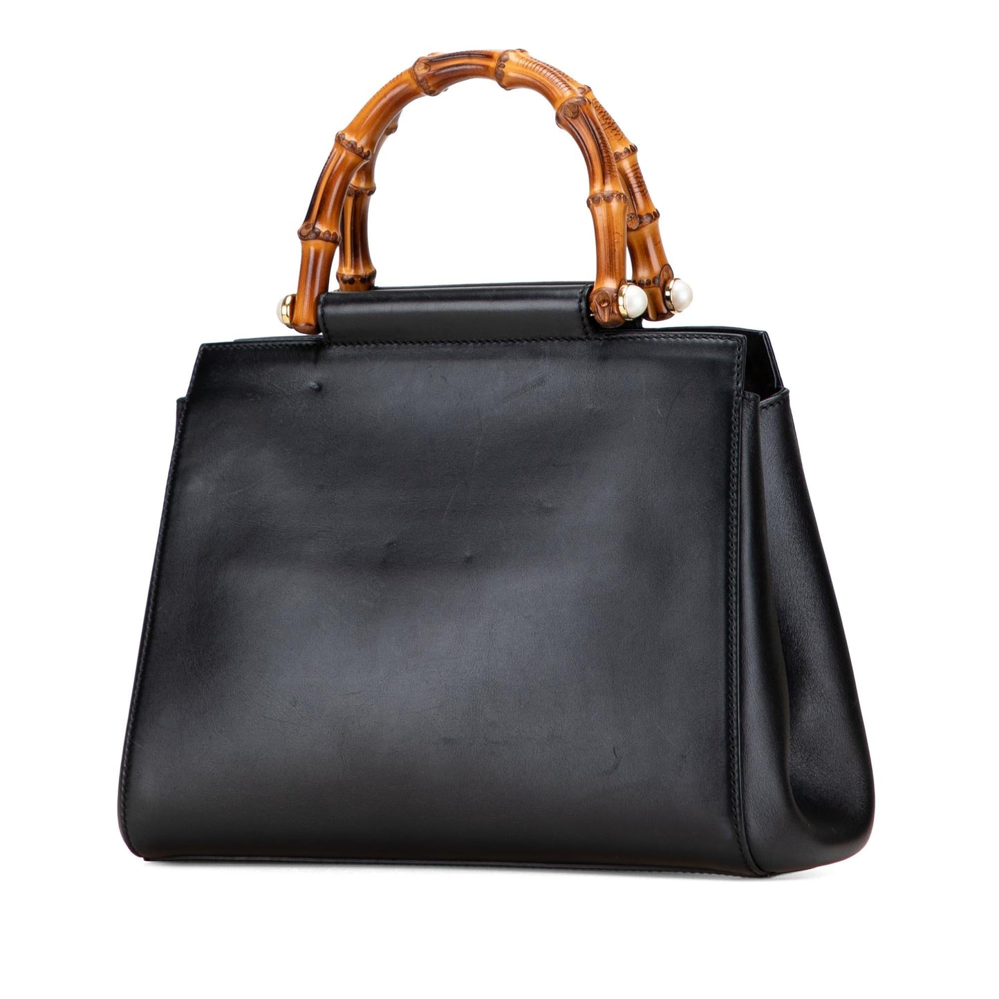Gucci Small Leather Bamboo Nymphaea Satchel