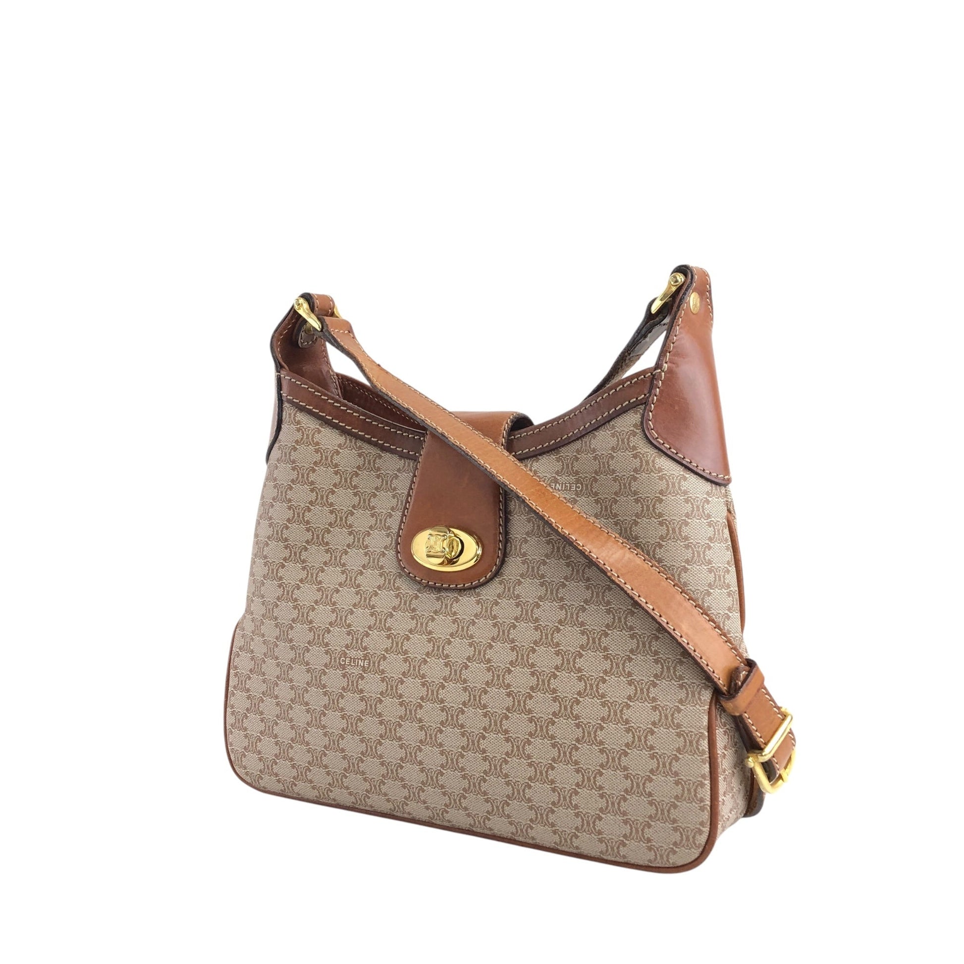 CELINE Turn Lock Shoulder bag Beige