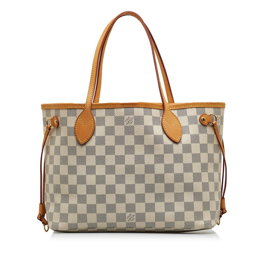 LOUIS VUITTON Damier Azur Neverfull PM Tote Bag