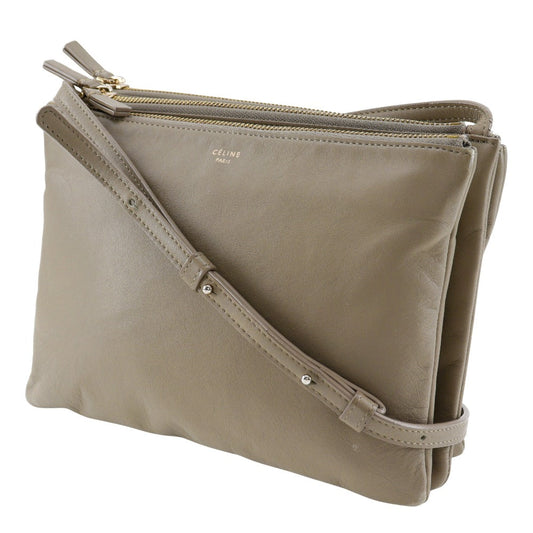 CELINE Shoulder Bag Calfskin gray Trio Large Women