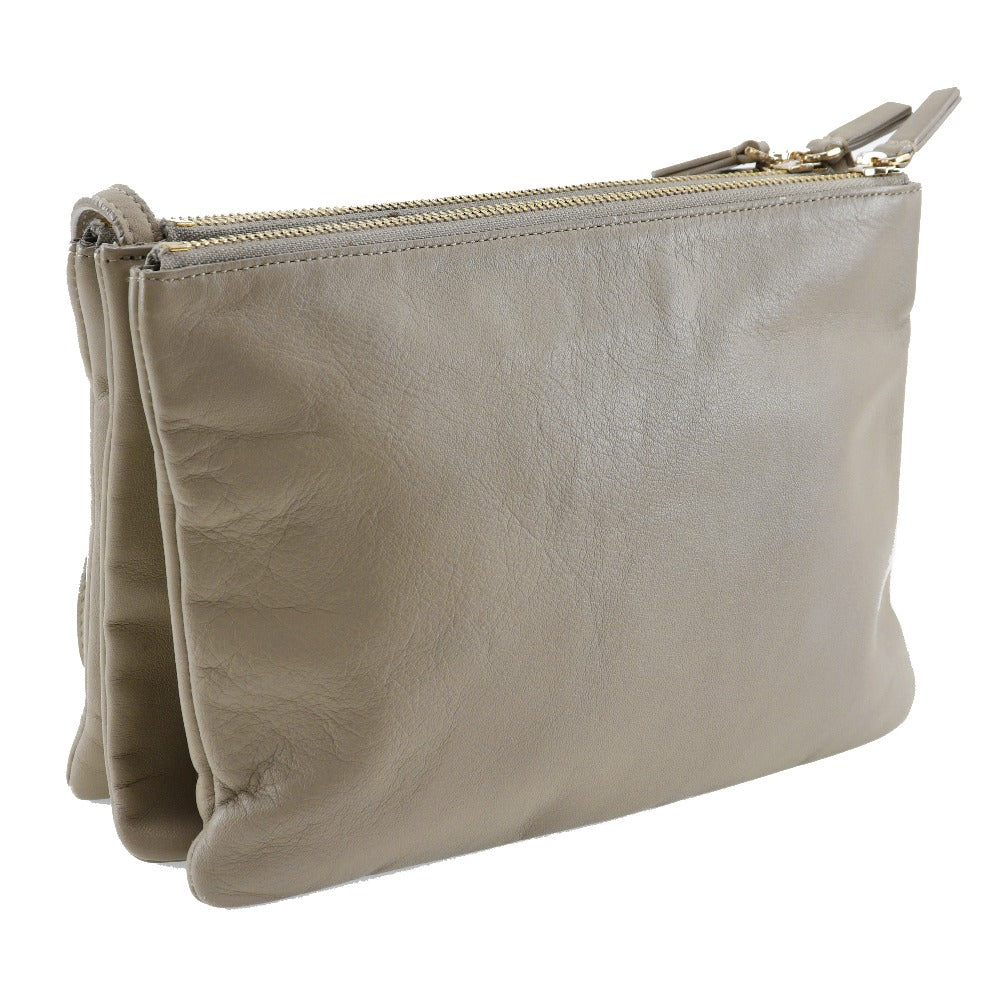 CELINE Shoulder Bag Calfskin gray Trio Large Women