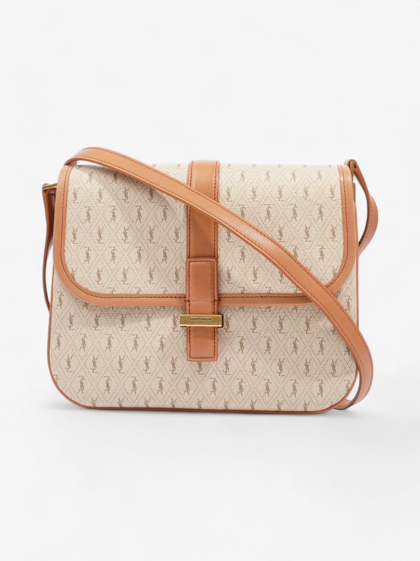 Saint Laurent Monogram Canvas Brown Handbag