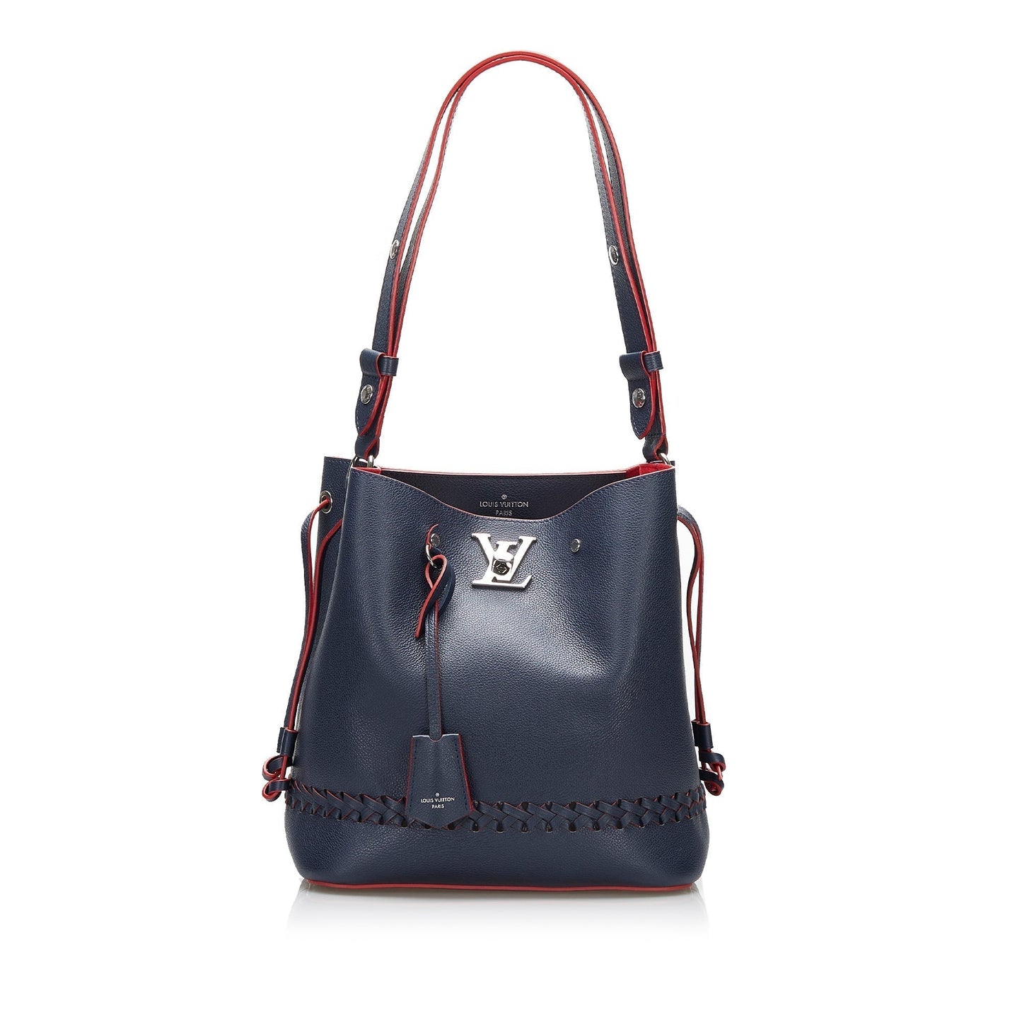 Louis Vuitton Lockme Bucket Bag Blue Braided Leather