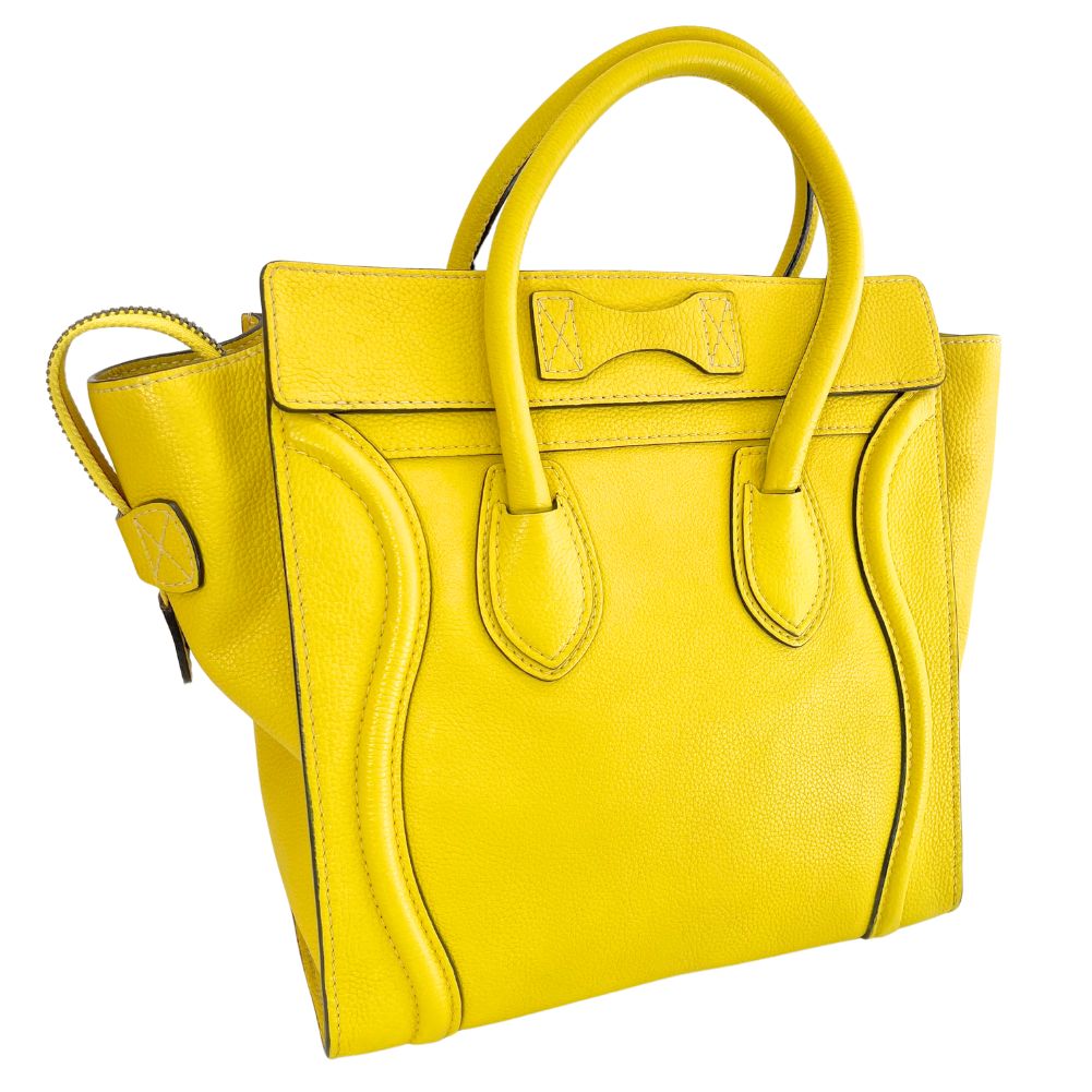 CELINE Handbag leather yellow Micro shopper Luggage Women