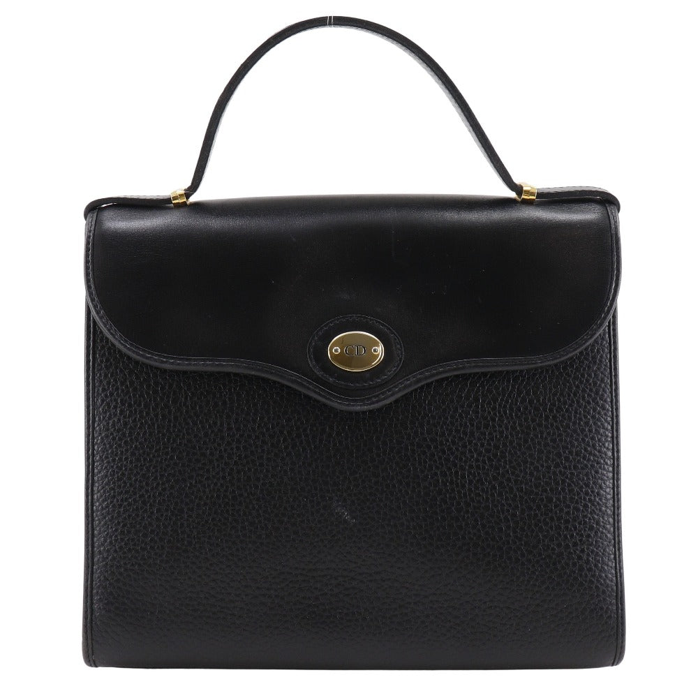 Christian Dior Handbag Calfskin black One handle CD logo Women