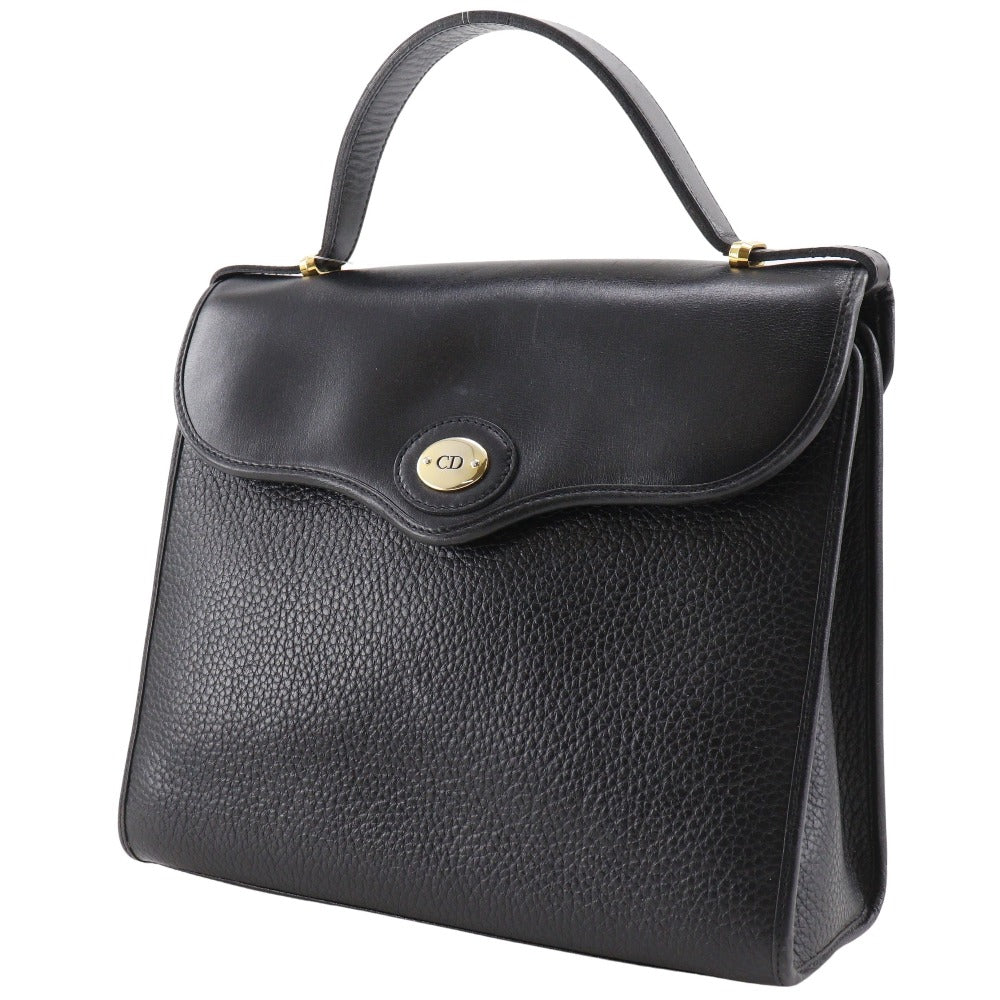 Christian Dior Handbag Calfskin black One handle CD logo Women