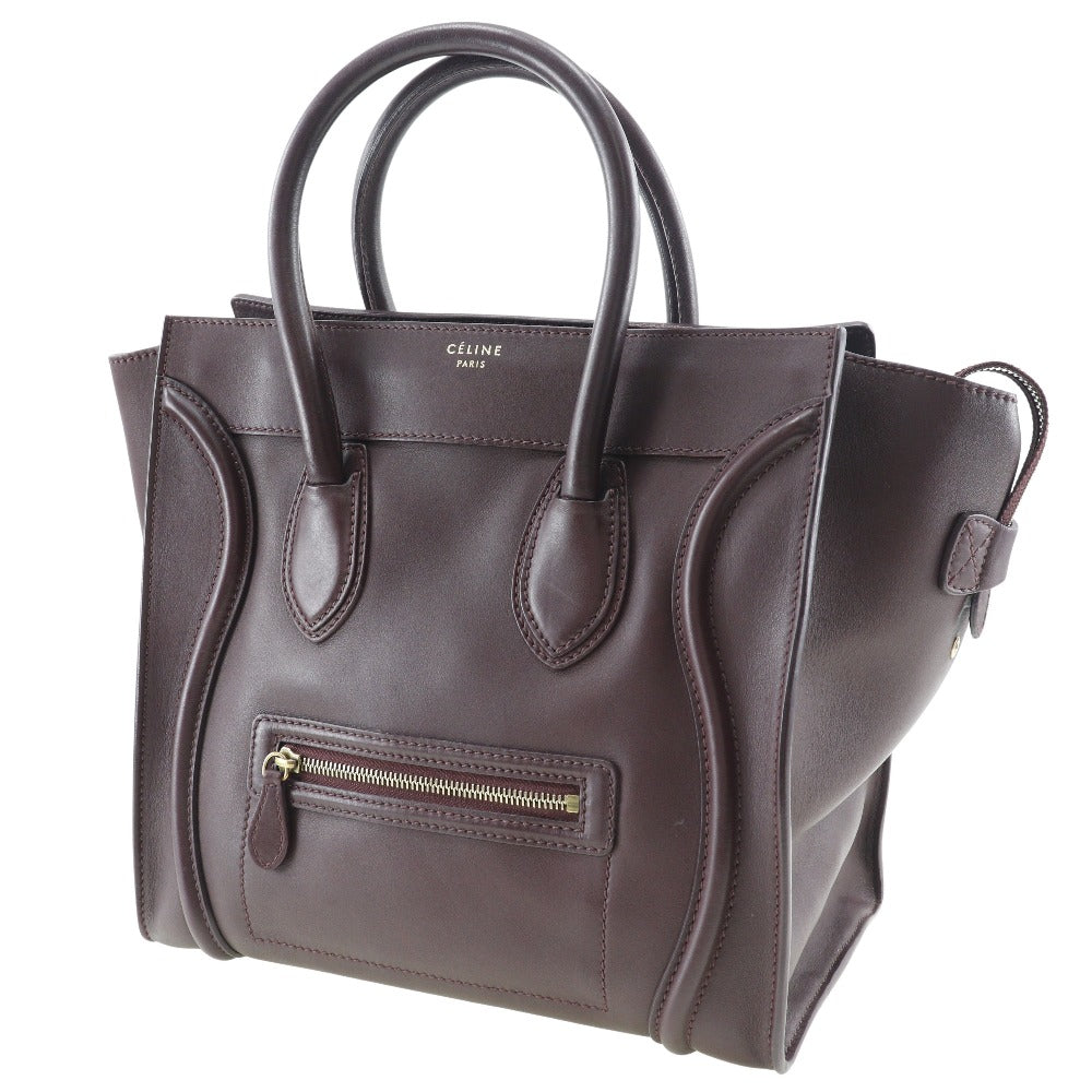 CELINE Handbag Calfskin wine-red Luggage mini Women