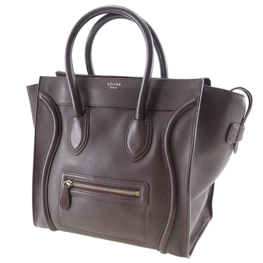 CELINE Handbag Calfskin wine-red Luggage mini Women