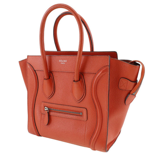 CELINE Handbag Calfskin Red Luggage micro Women