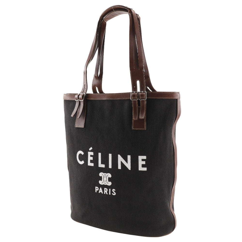CELINE Tote Bag canvas black logo Women