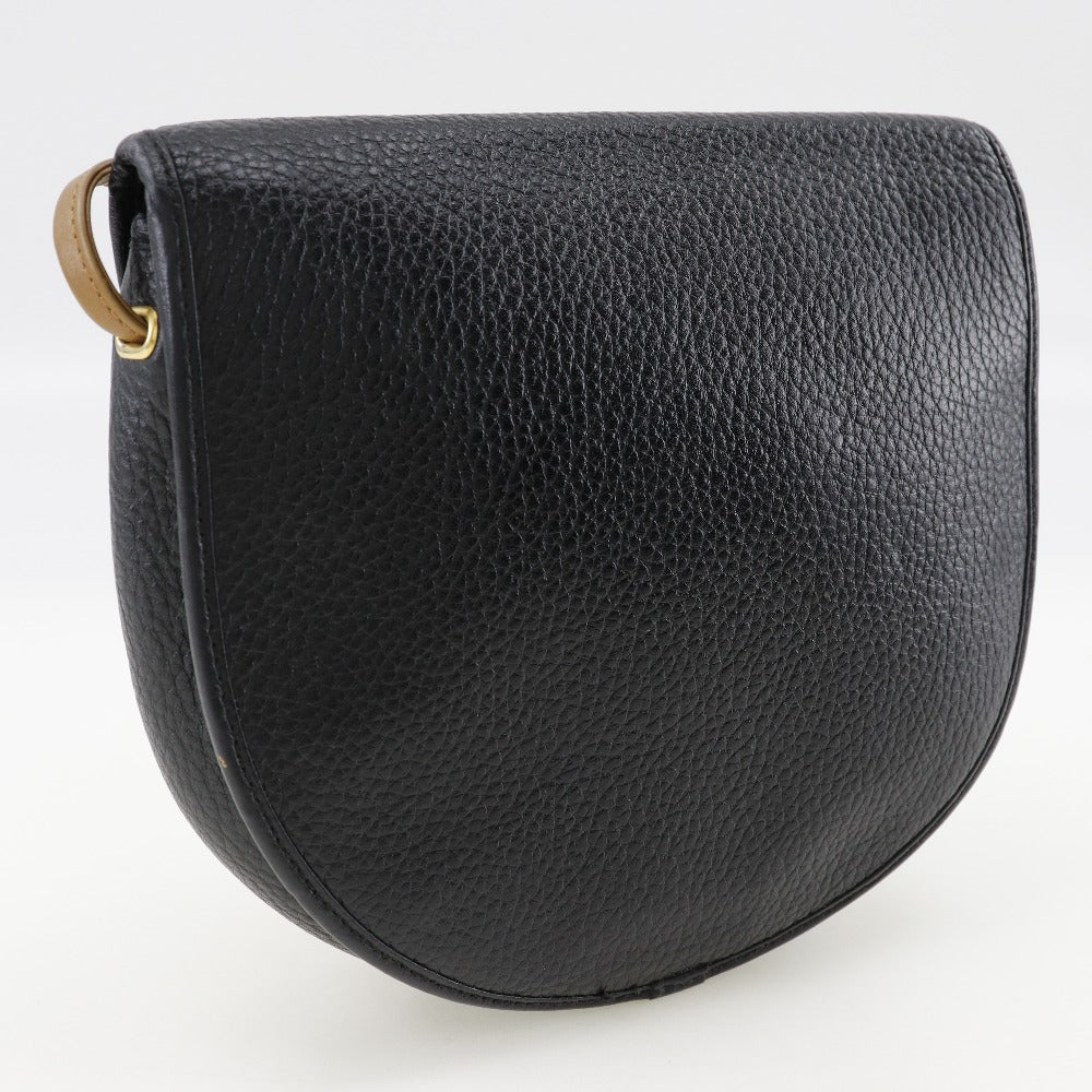 Christian Dior Shoulder Bag Calfskin black Pochette CD logo Women