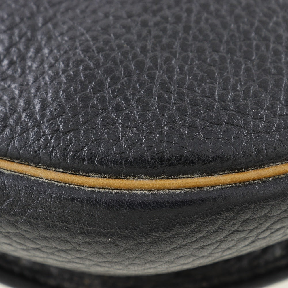 Christian Dior Shoulder Bag Calfskin black Pochette CD logo Women