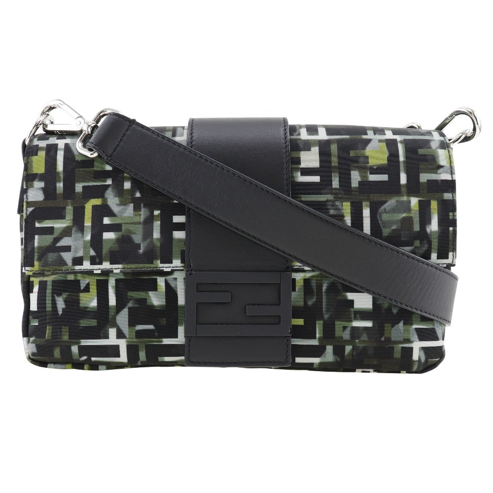 FENDI Shoulder Bag 7VA472 Nylon black Zucca Camouflage Pattern 3WAY Body Clutch Mamma Bucket mens(Unisex)