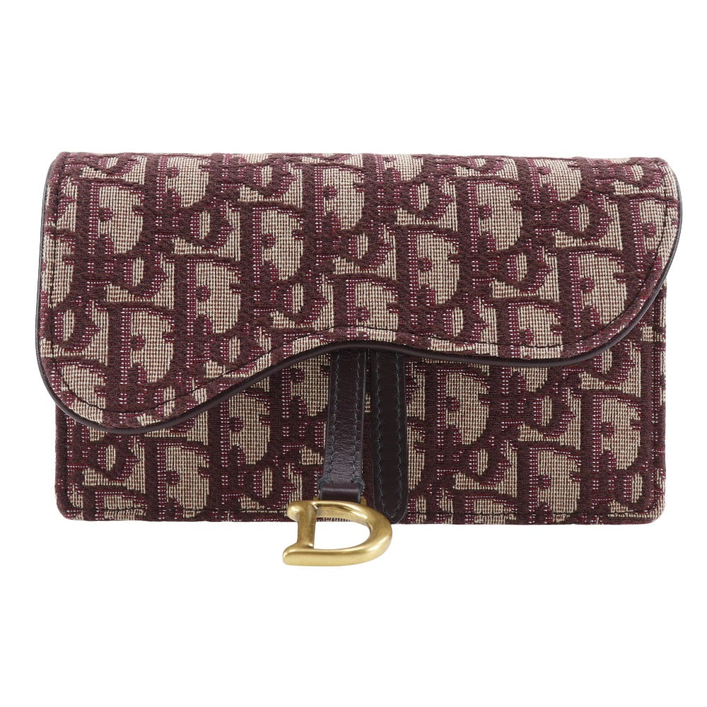 Christian Dior Waist bag canvas Bordeaux 2-way clutch Trotter saddle Women