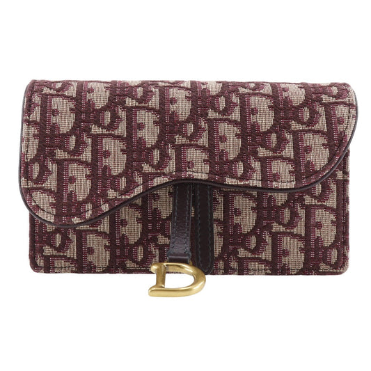Christian Dior Waist bag canvas Bordeaux 2-way clutch Trotter saddle Women