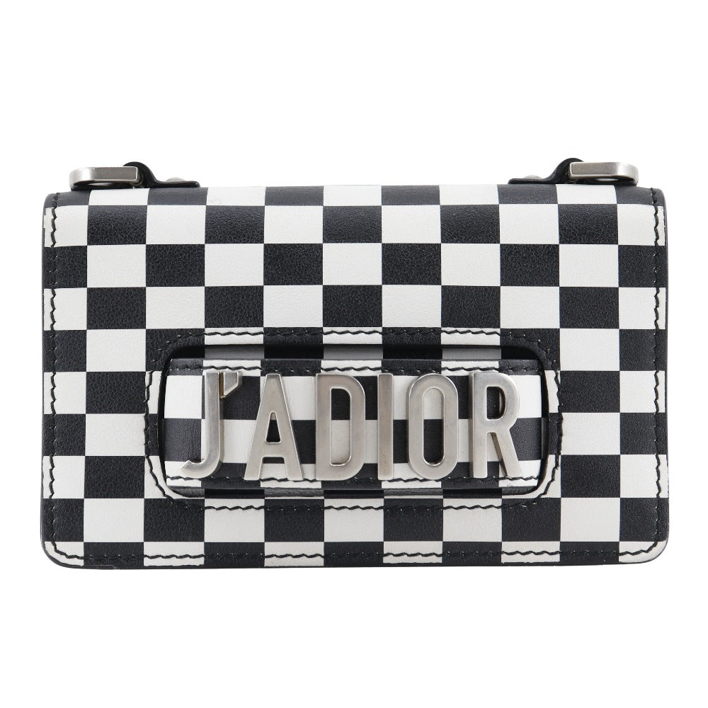 Christian Dior Shoulder Bag Calfskin Black / white 2-way clutch Jadior Women