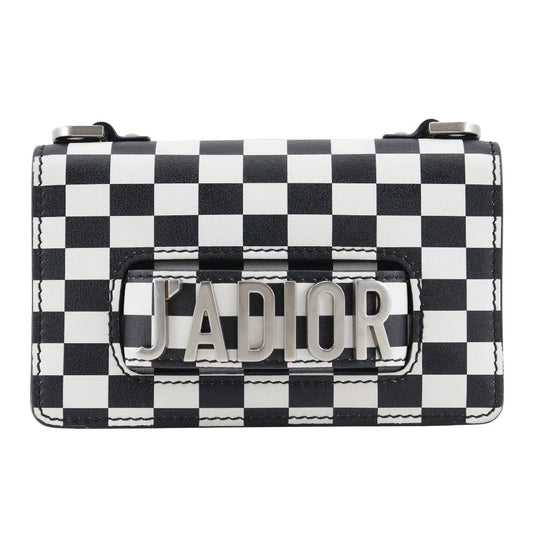 Christian Dior Shoulder Bag Calfskin Black / white 2-way clutch Jadior Women