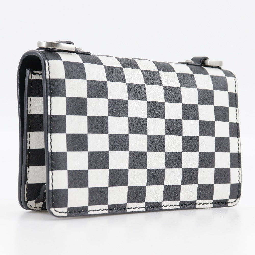Christian Dior Shoulder Bag Calfskin Black / white 2-way clutch Jadior Women