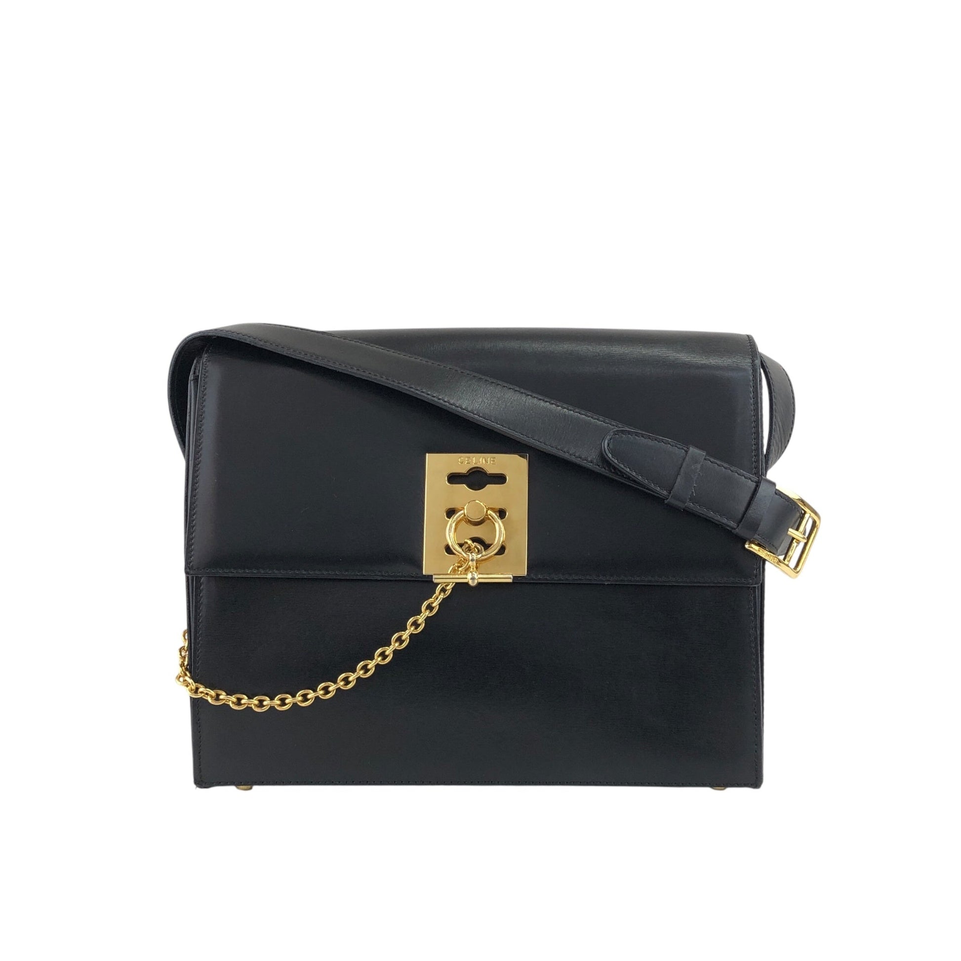 CELINE Gancini Shoulder bag Black mv6k7d