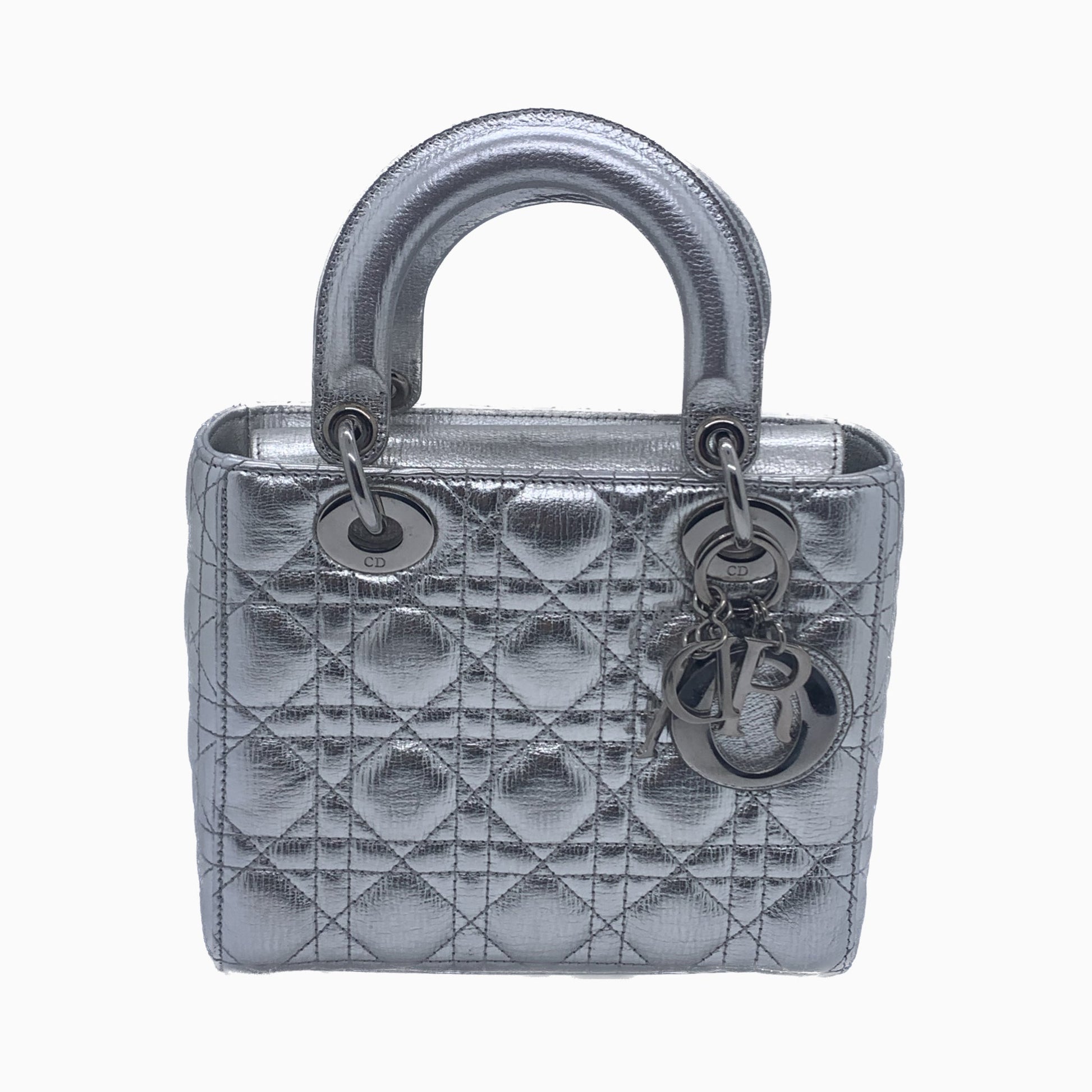 Lady Dior ABCdior Small Silver Cannage Lambskin Handbag 29-MA-0157