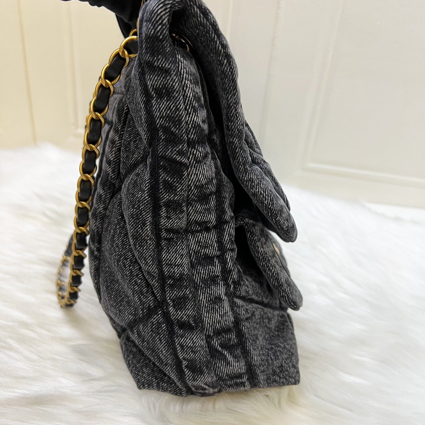 Chanel Maxi Flapbag in Black Washed Flap Bag - Rovelle Bags