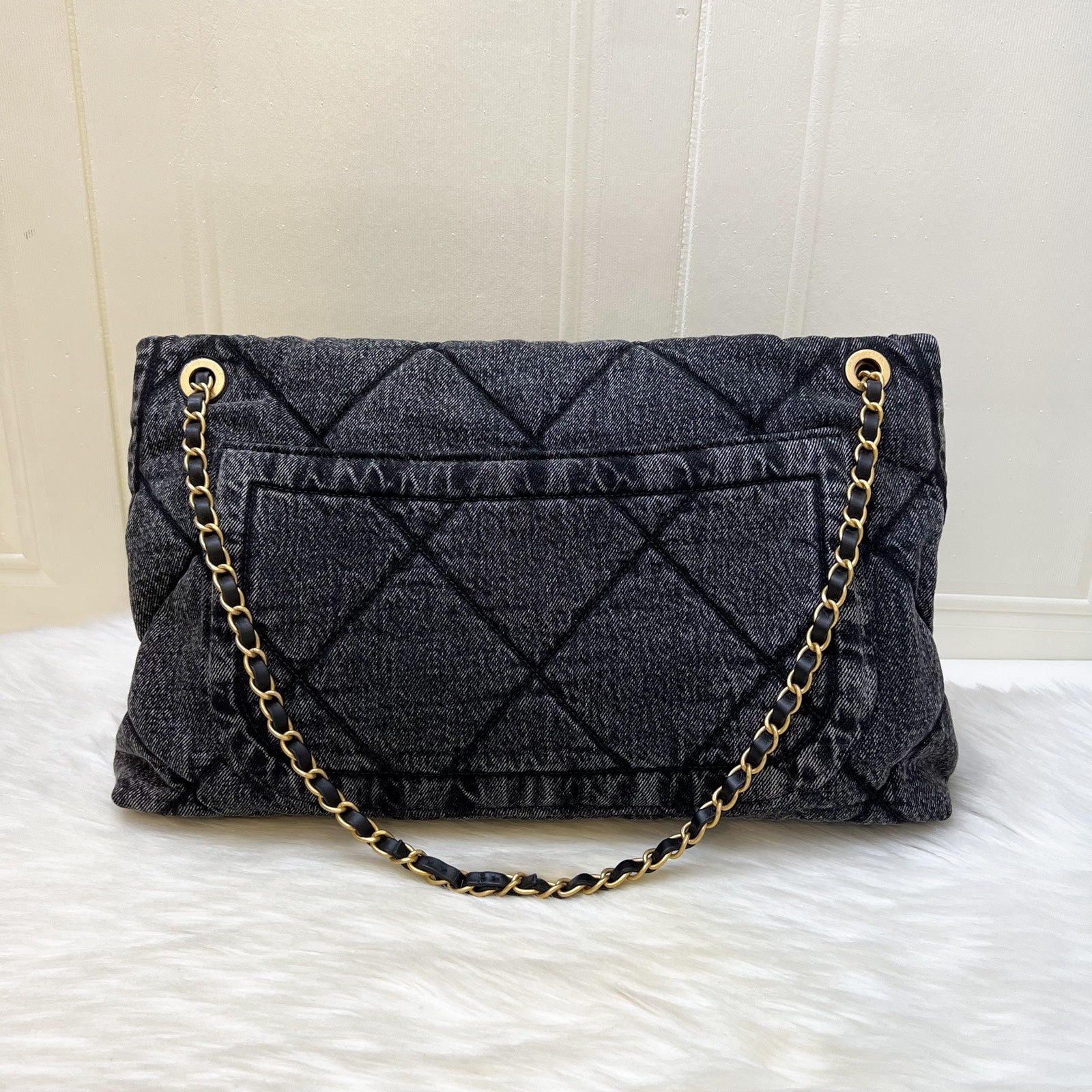 Chanel Maxi Flapbag in Black Washed Flap Bag - Rovelle Bags