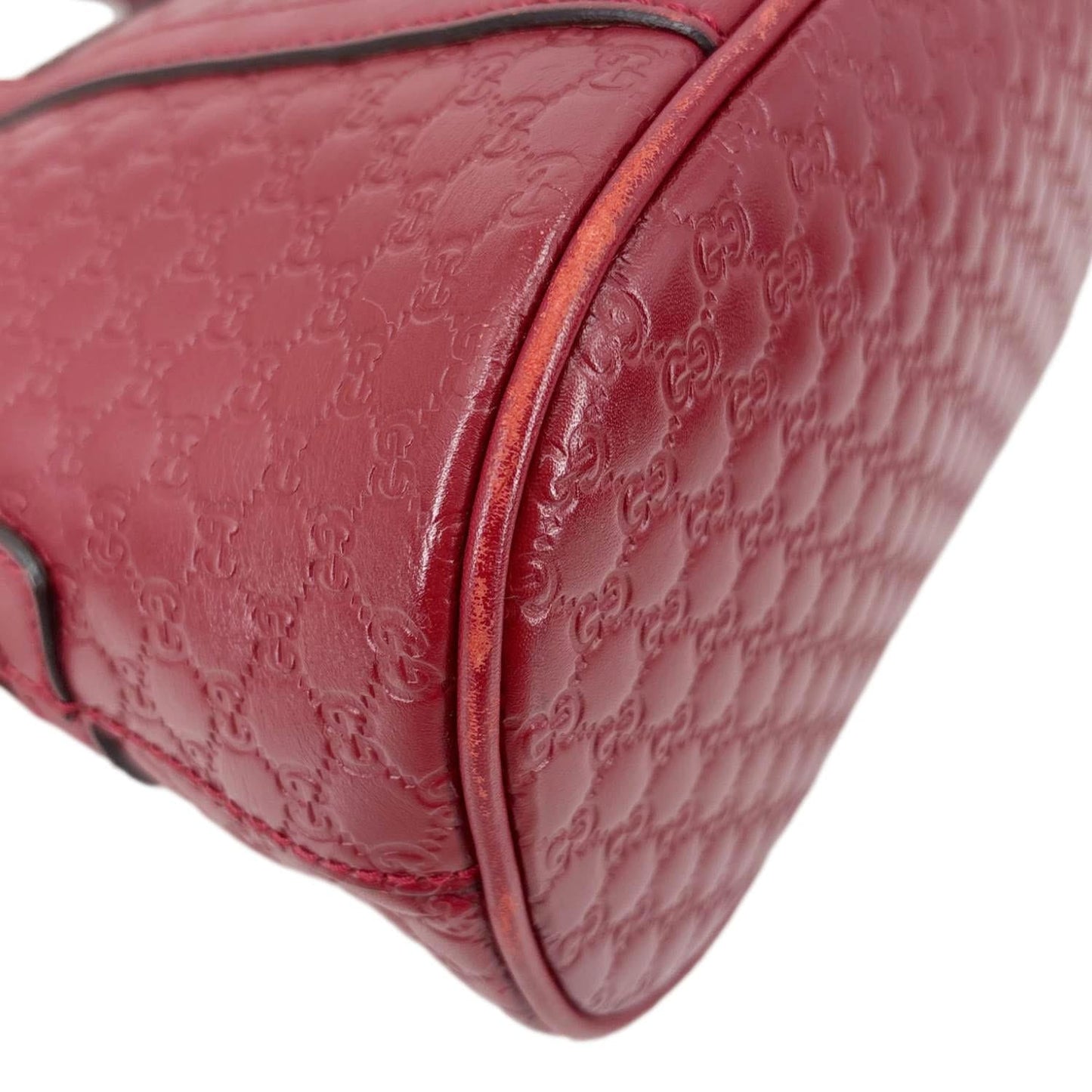 GUCCI Dome Mini Embossed Leather Crossbody Bag Red 449654