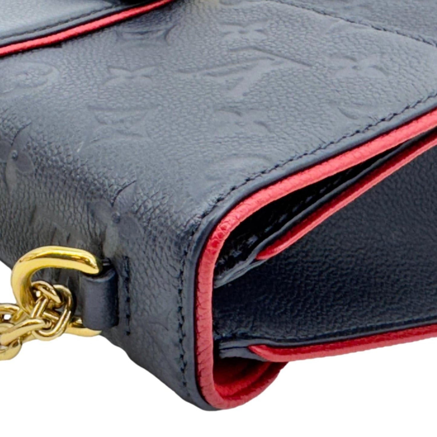LOUIS VUITTON Saint Sulpice PM Empreinte Leather Crossbody Bag Navy Blue