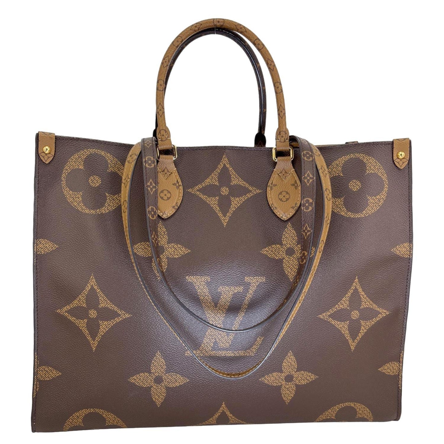 LOUIS VUITTON Onthego GM Reverse Monogram Giant Canvas Shoulder Bag Brown