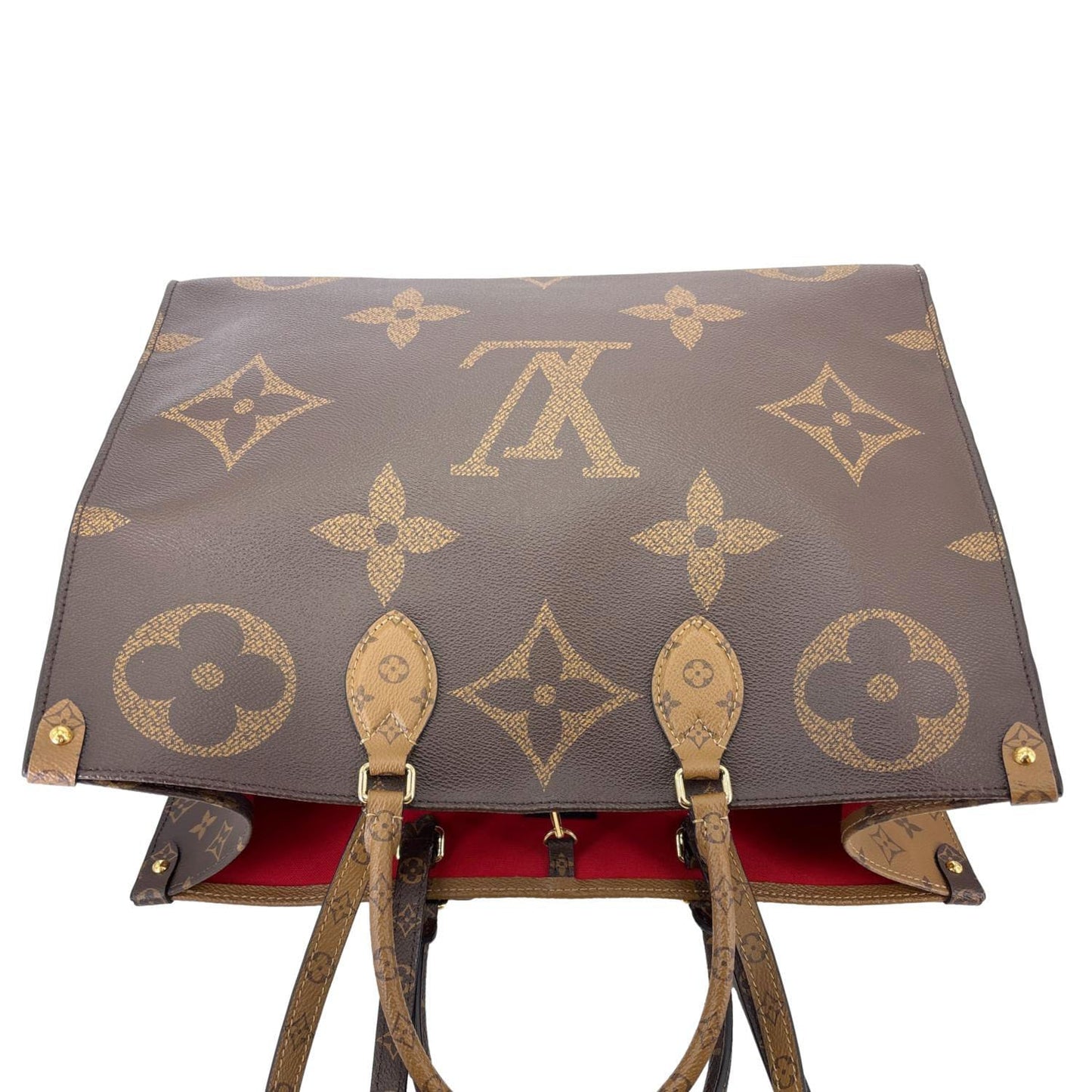 LOUIS VUITTON Onthego GM Reverse Monogram Giant Canvas Shoulder Bag Brown