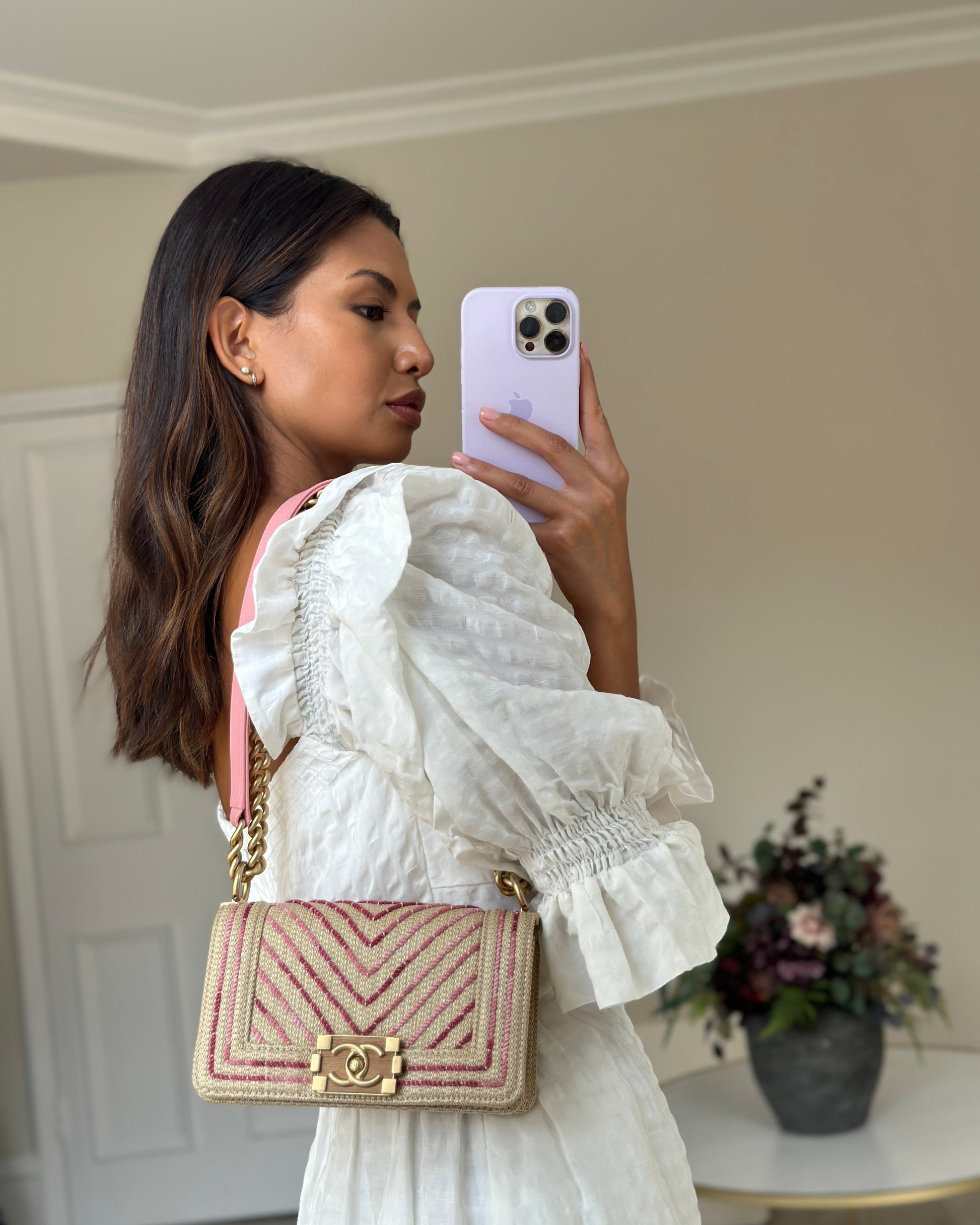 Chanel Small Raffia Boy Handbag - Rovelle Bags