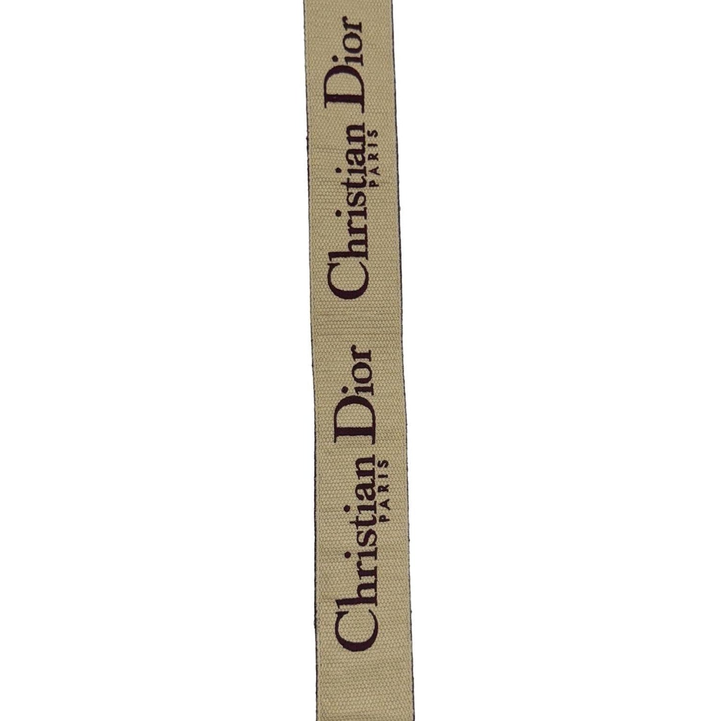 CHRISTIAN DIOR Embroidered Canvas Shoulder Strap Burgundy