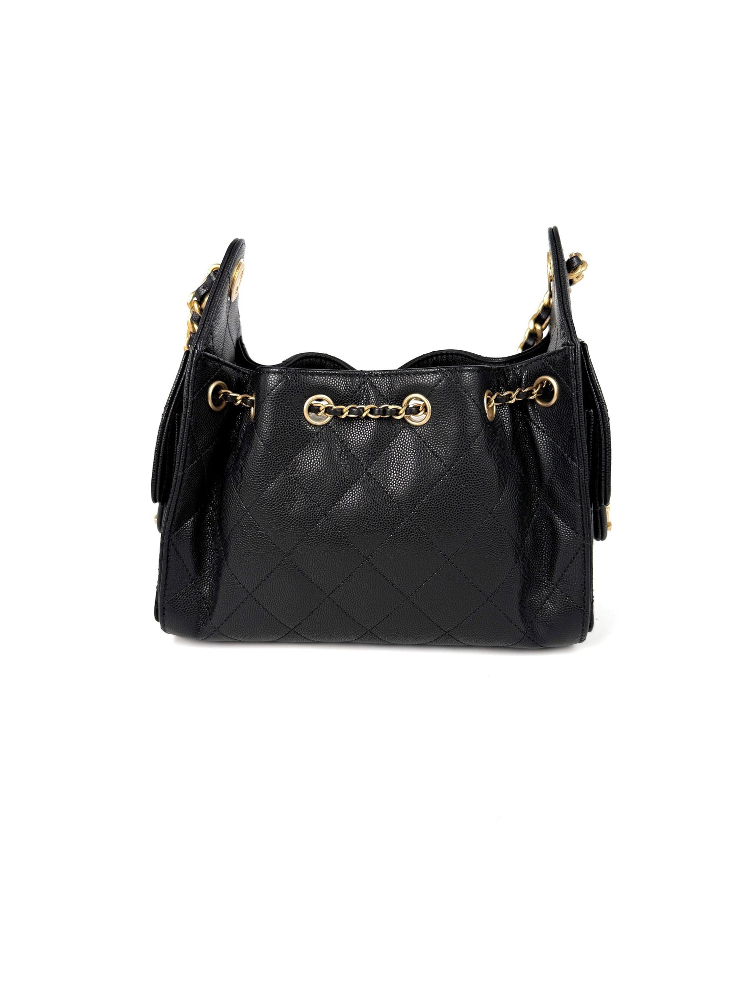 Chanel 25 Mini Black Quilted Caviar Shoulder Bag - Rovelle Bags