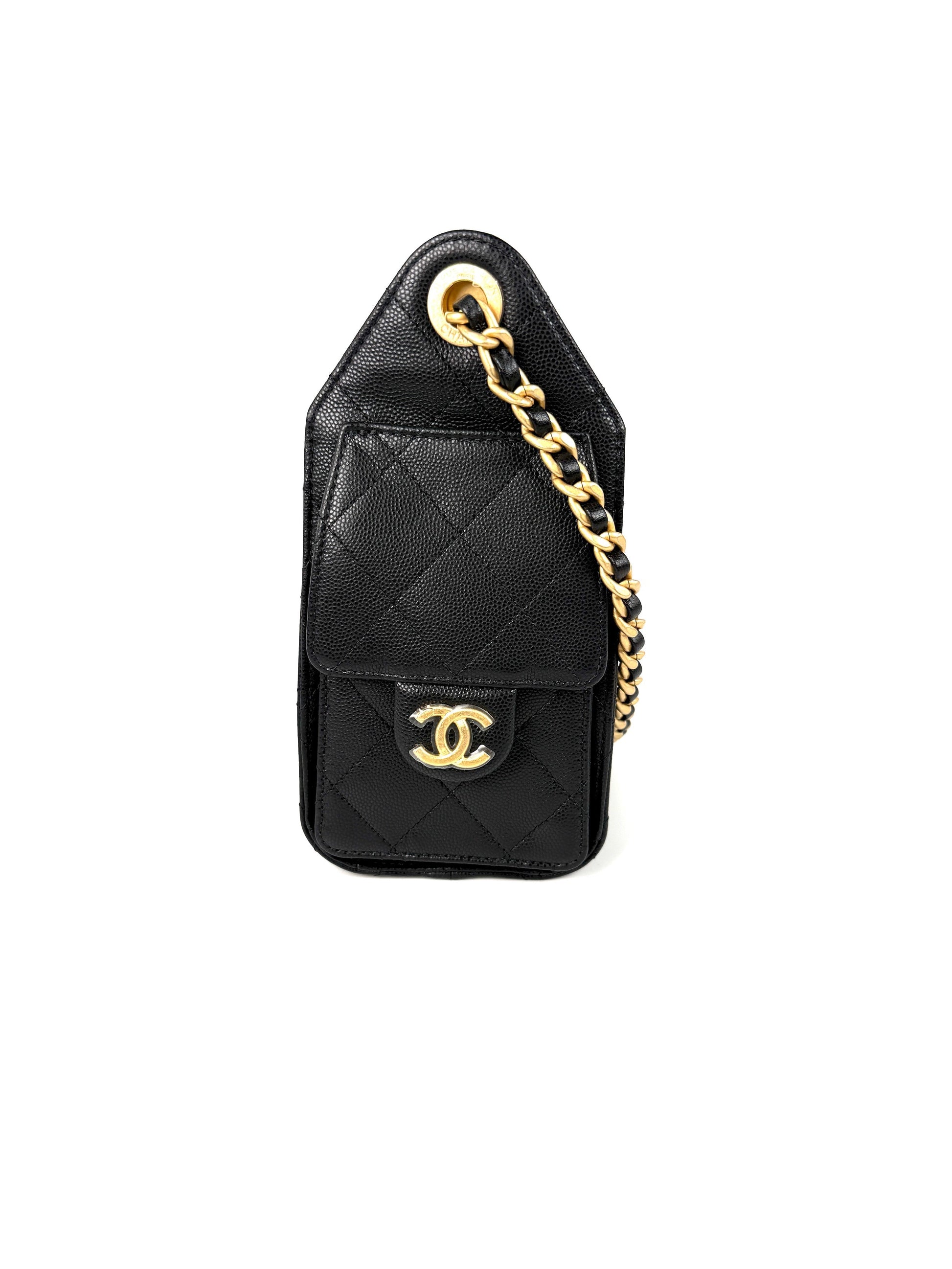 Chanel 25 Mini Black Quilted Caviar Shoulder Bag - Rovelle Bags