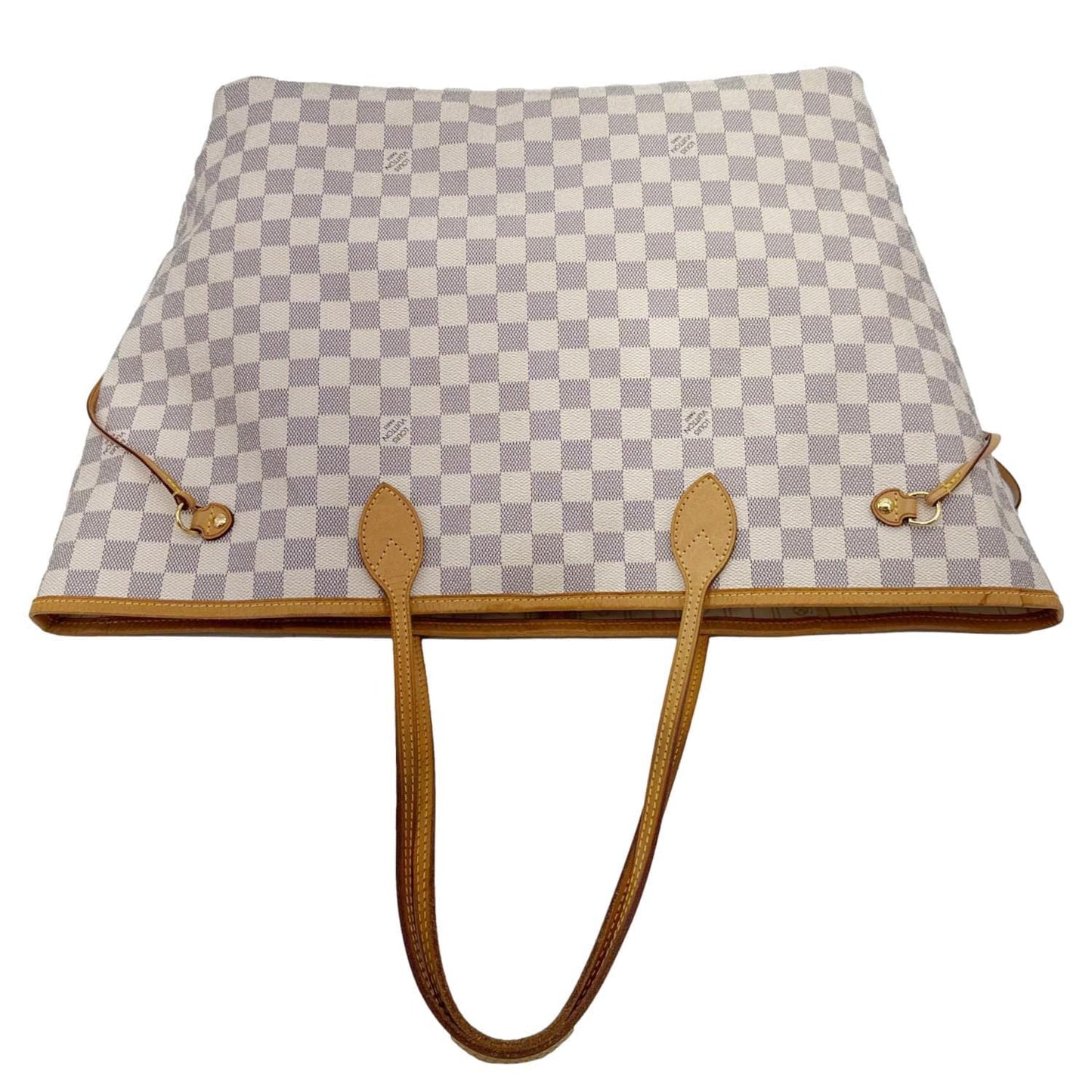 LOUIS VUITTON Neverfull GM Damier Azur Tote Shoulder Bag White