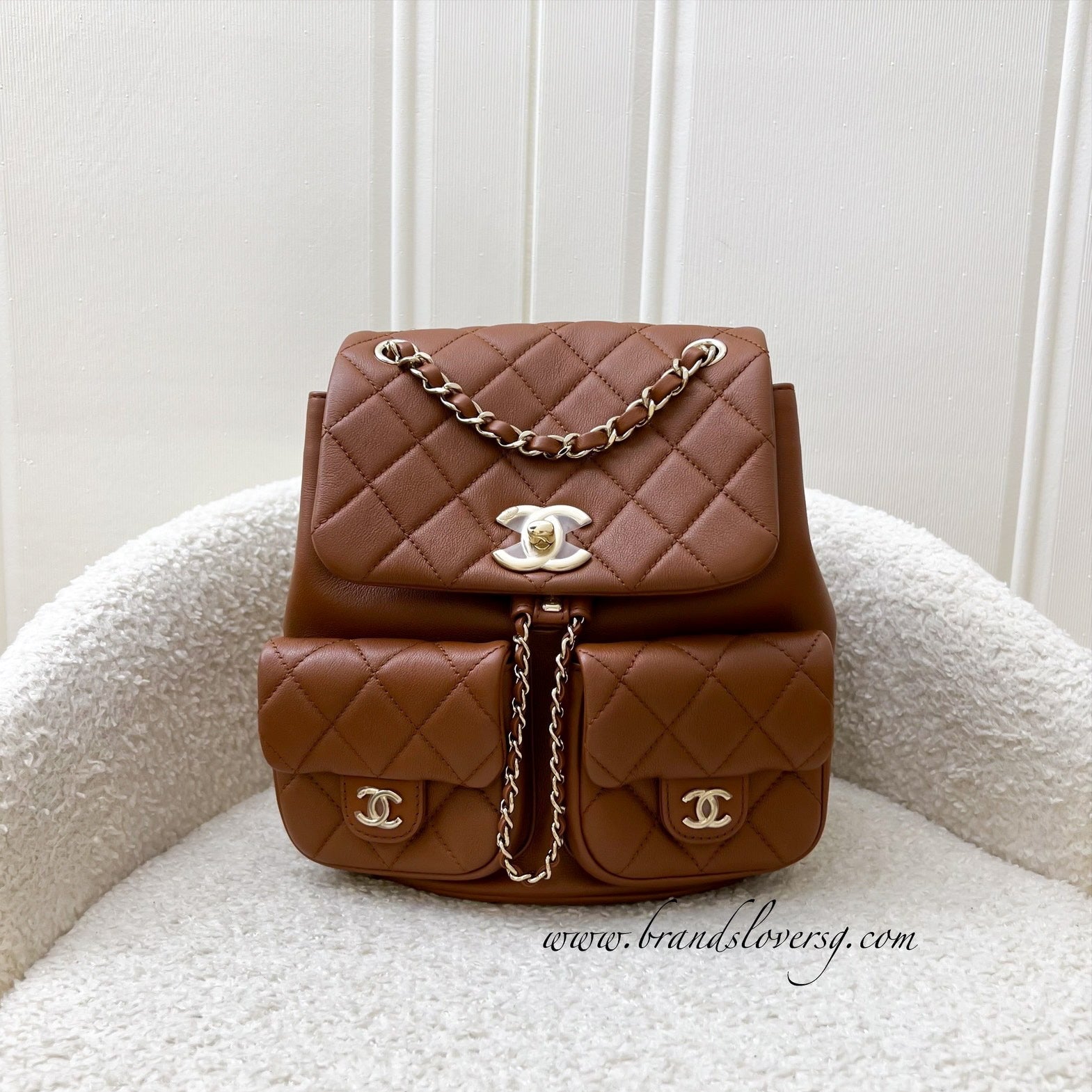 Chanel Medium Triple Backpack in 23A Backpack - Rovelle Bags