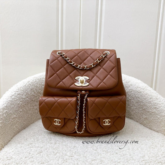 Chanel Medium Triple Backpack in 23A Backpack - Rovelle Bags