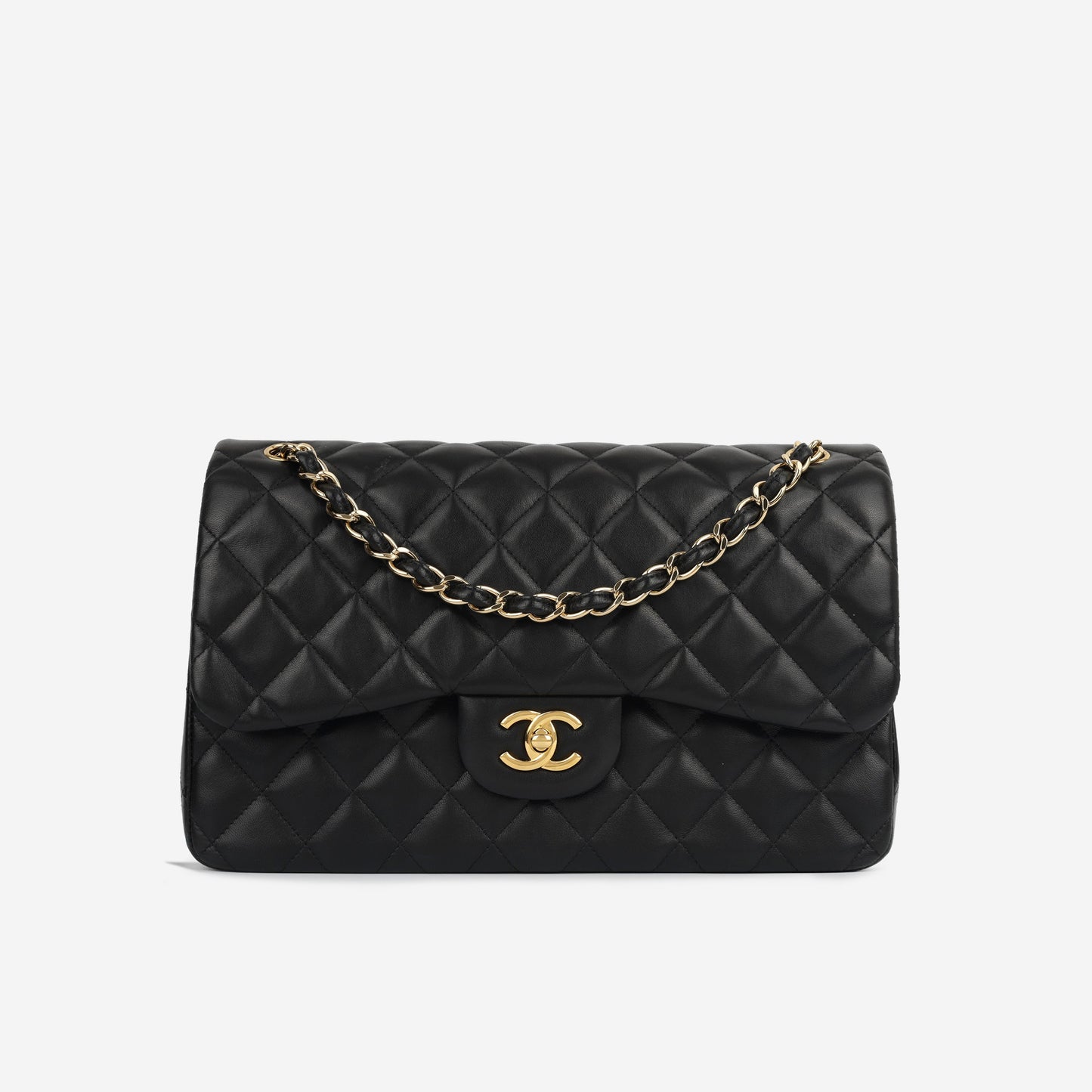 Chanel Classic Flap Lambskin Black Shoulder Bag Style 19