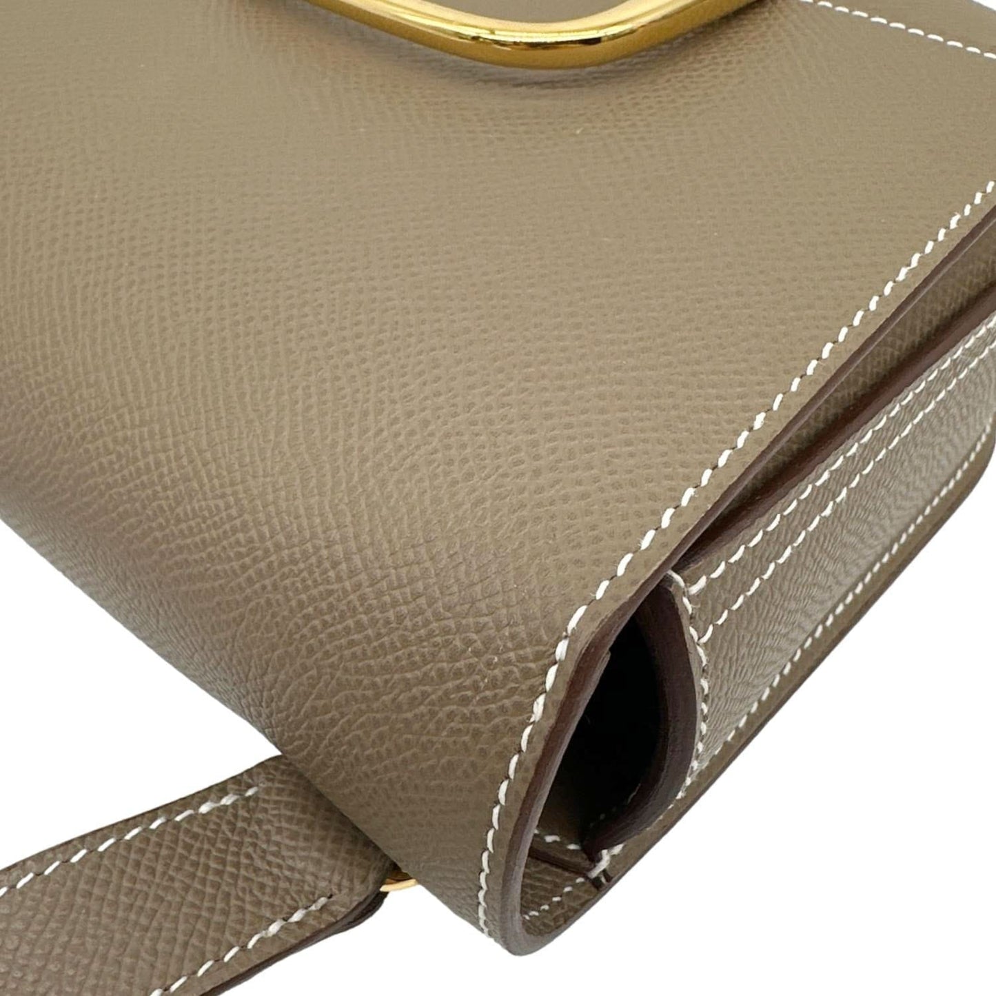 HERMES Della Cavalleria Mini Epsom Leather Shoulder Bag Etoupe