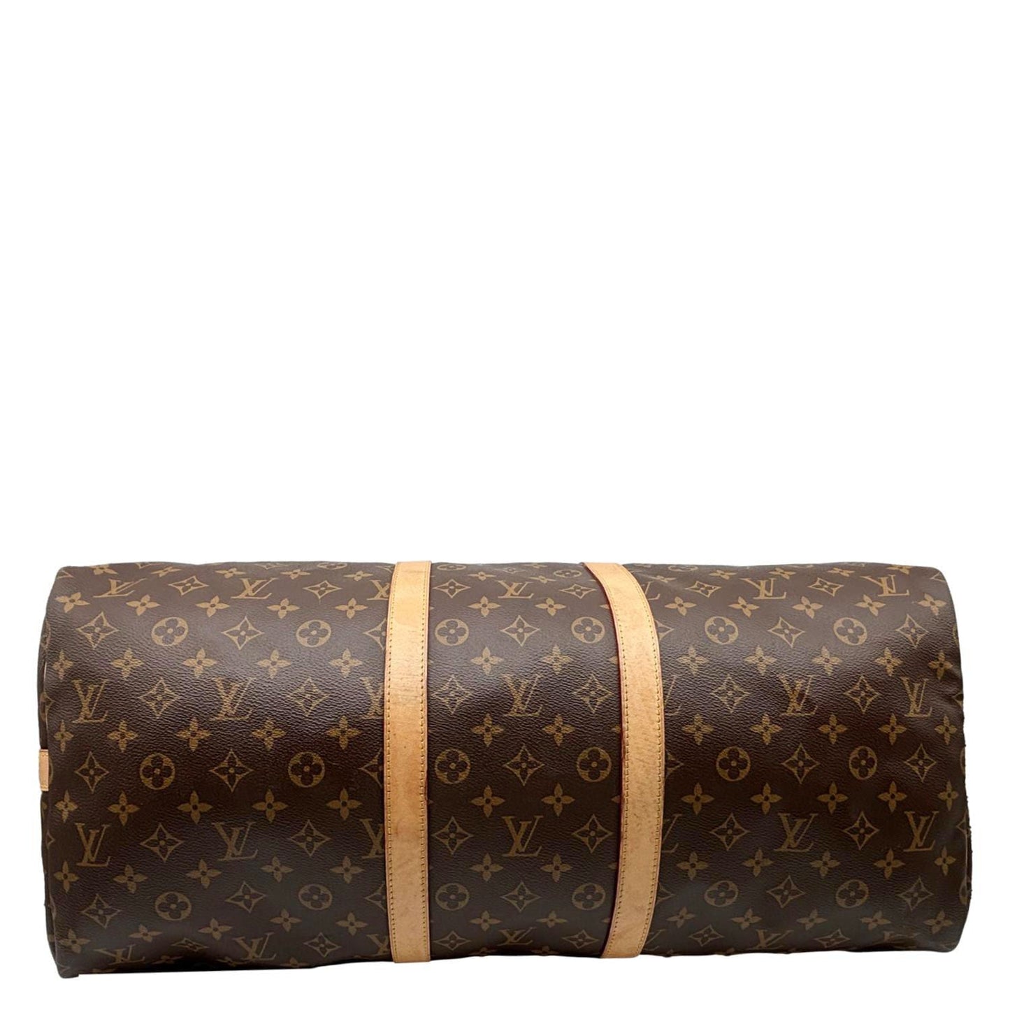 LOUIS VUITTON Keepall 55 Bandouliere Monogram Canvas Travel Bag Brown