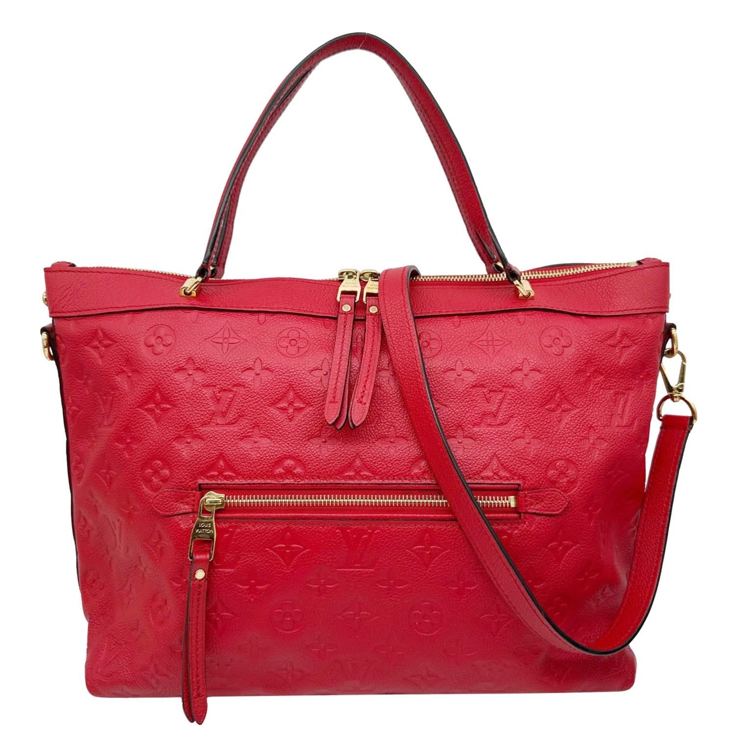 LOUIS VUITTON Bastille PM Empreinte Monogram Empreinte Leather Tote Bag Red