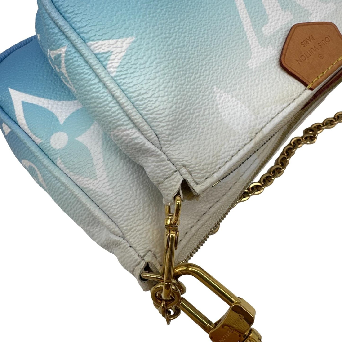 LOUIS VUITTON Multi Pochette Accessories By the Pool Monogram Giant Canvas Chain Clutch Bag Blue