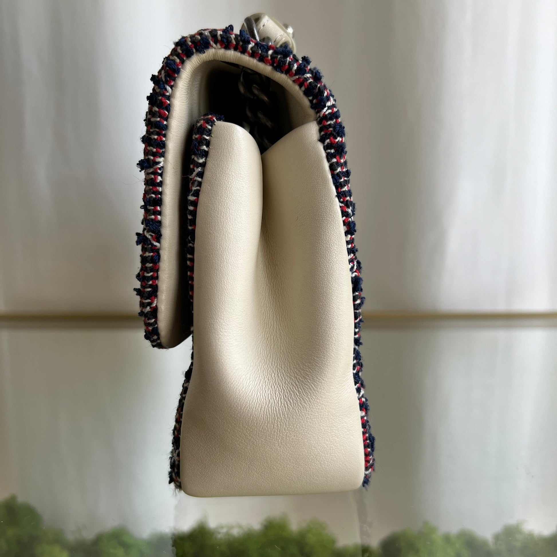 Chanel Red/Blue Tweed Quilted Shoulder Bag - Rovelle Bags