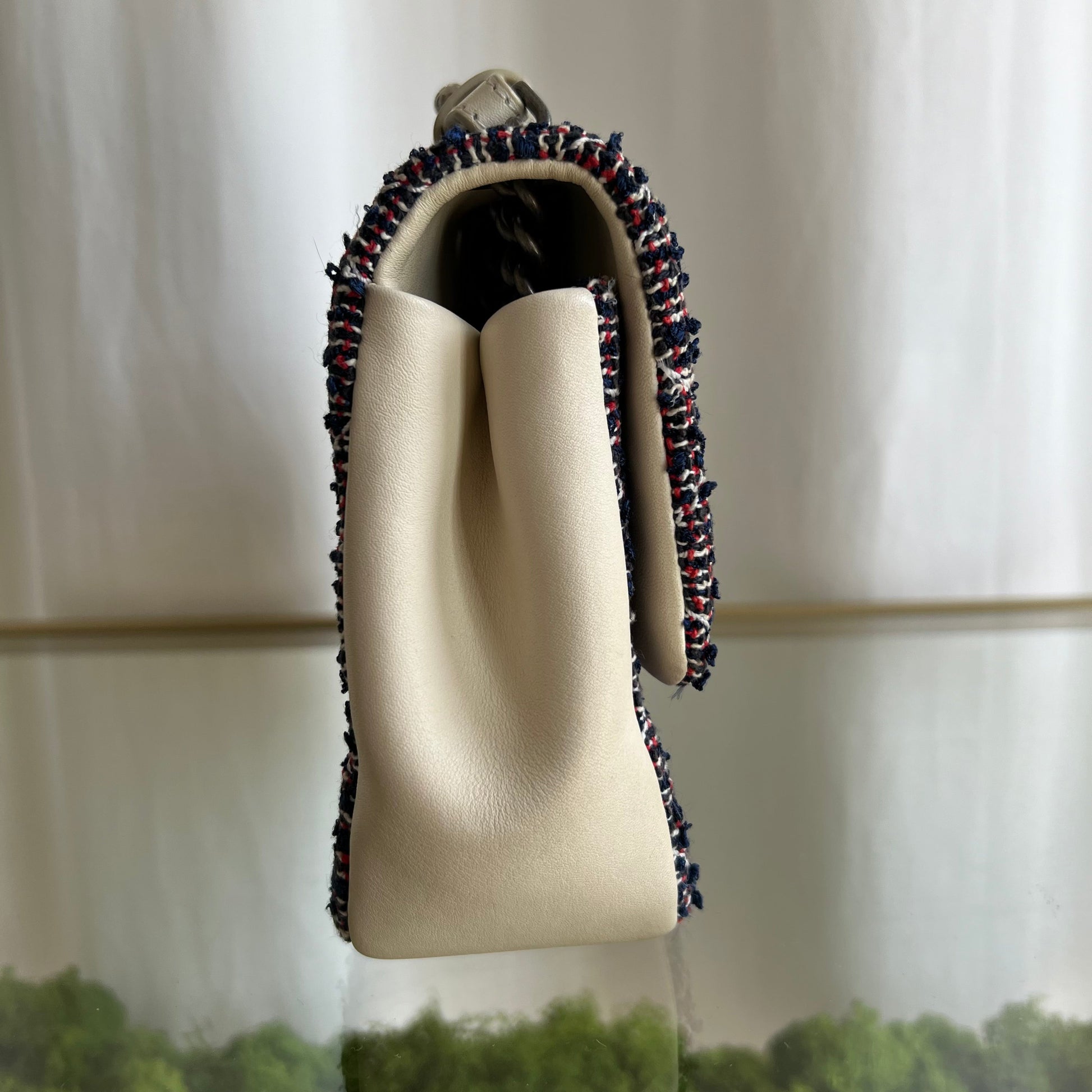 Chanel Red/Blue Tweed Quilted Shoulder Bag - Rovelle Bags