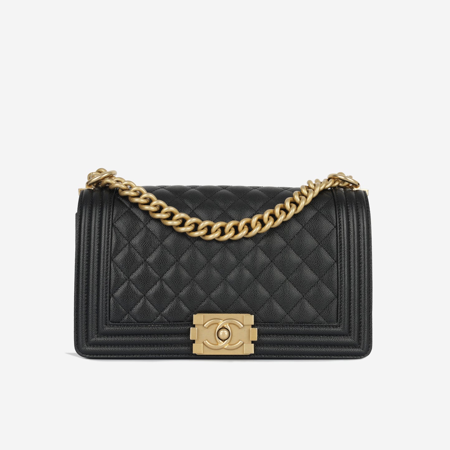 Chanel Boy Bag Lambskin Black Shoulder Bag Style 25