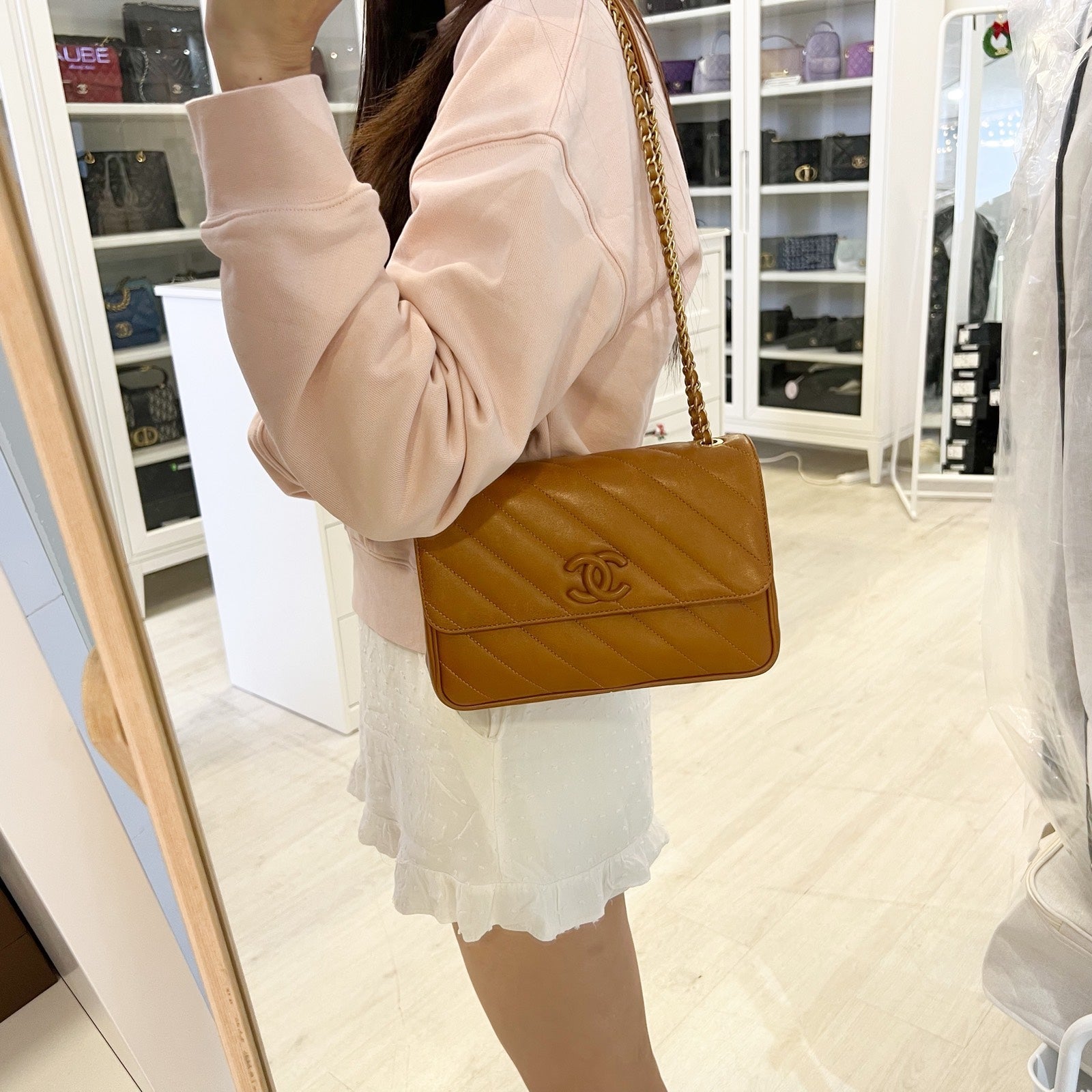 Chanel Diagonal Quilted Small Flap Flap Bag - Rovelle Bags