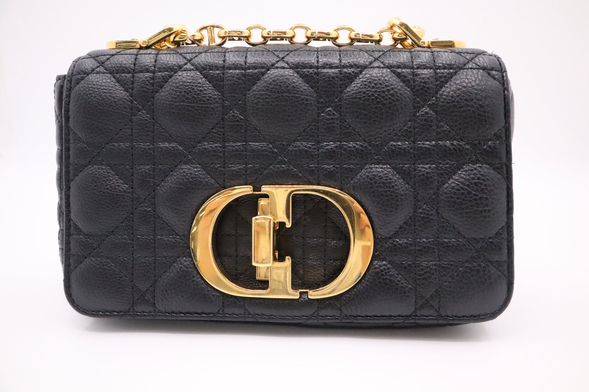 Dior Small Caro Crossbody in Black Cannage Leather